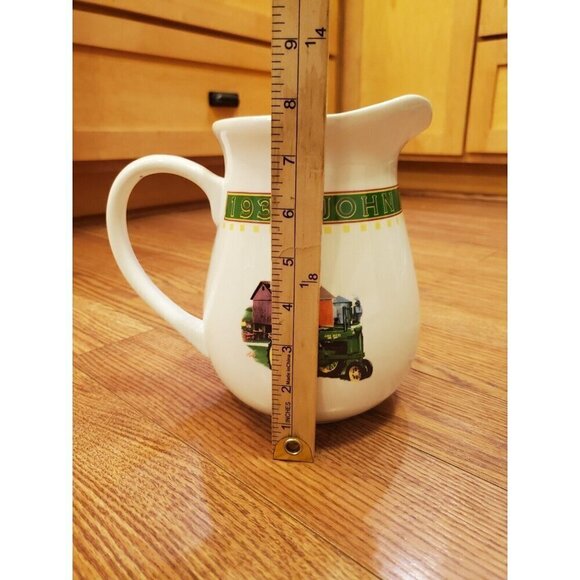 Gibson John Deere tractor model B‎ 8” Pitcher Ceramic White Green Tractor EUC - Picture 9 of 11